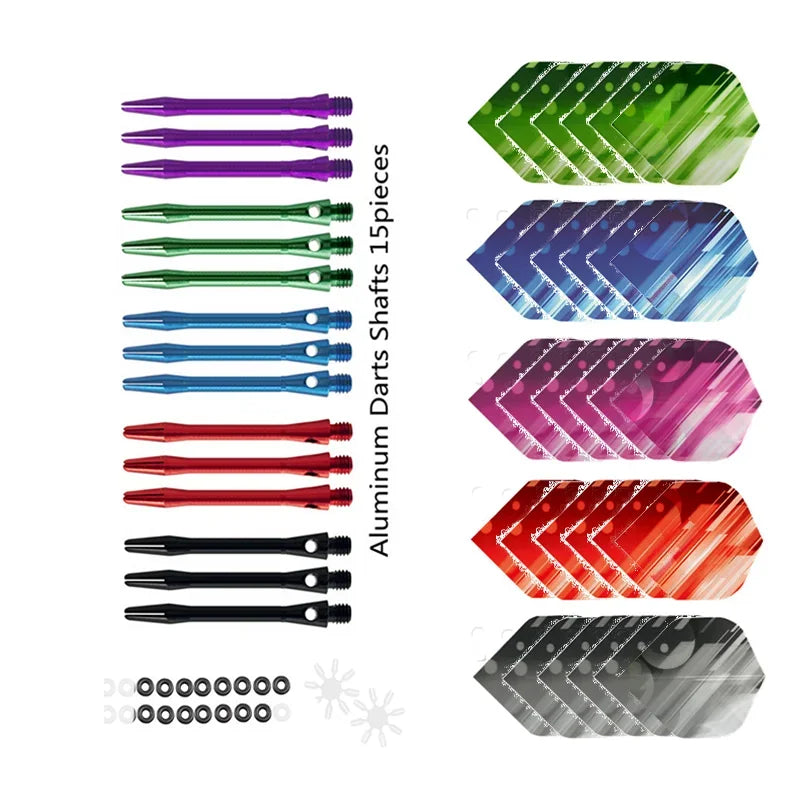 3pcs  Aluminum Dart Shaft 6pcs PET Darts Flights with Sealing Ring