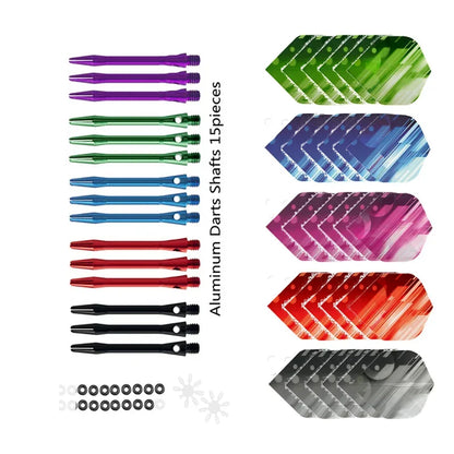 3pcs  Aluminum Dart Shaft 6pcs PET Darts Flights with Sealing Ring