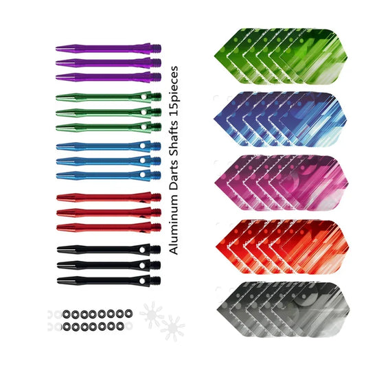 3pcs  Aluminum Dart Shaft 6pcs PET Darts Flights with Sealing Ring
