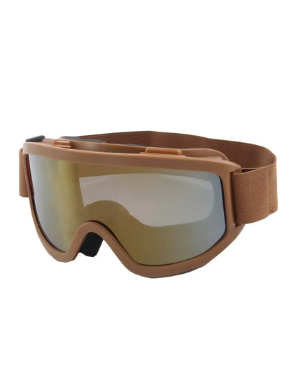 Large frame ski goggles with colored lenses