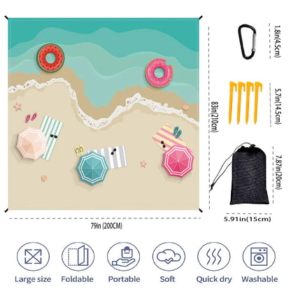 Beach Blanket Super Large 79 x 83 Inch