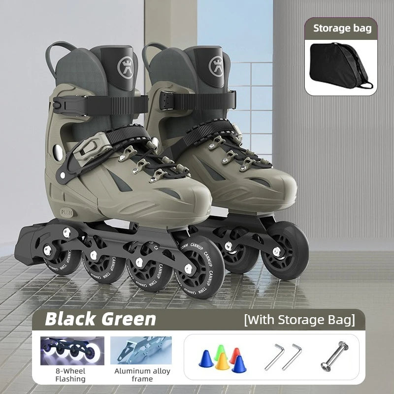Adjustable Kids Inline Skate Light Up Wheels Beginner Roller Blades for Boy/ Girl