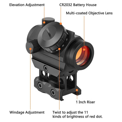 2MOA Red Dot Sight 1x25mm