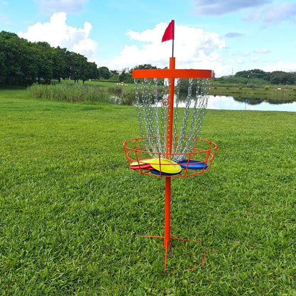 Disc Golf Basket with Discs |