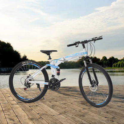 26" Foldable Mountain Bike for Men - 21-Speed