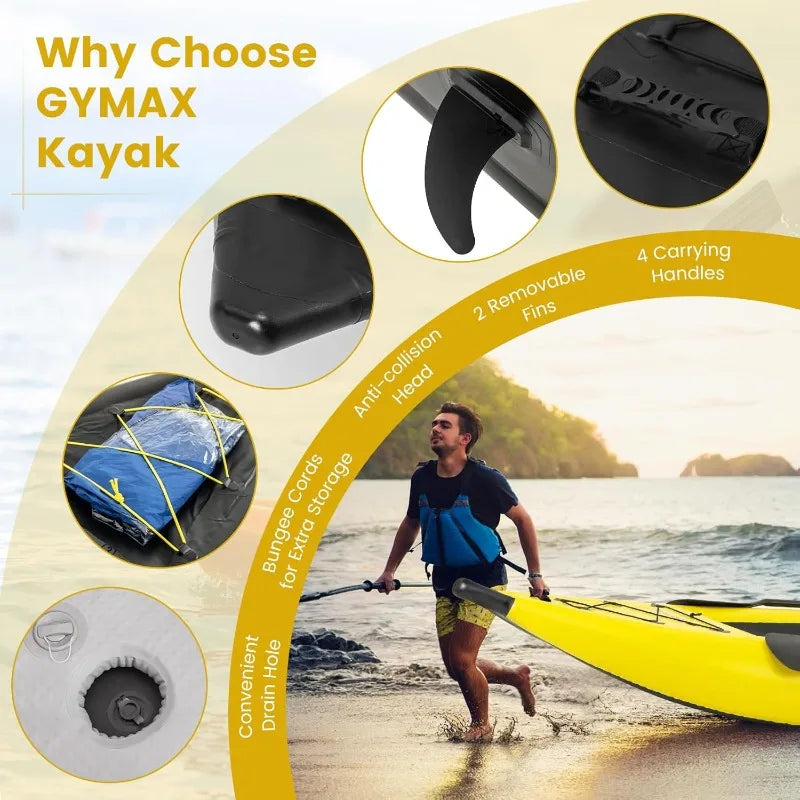 Inflatable Kayak, 12.5Ft