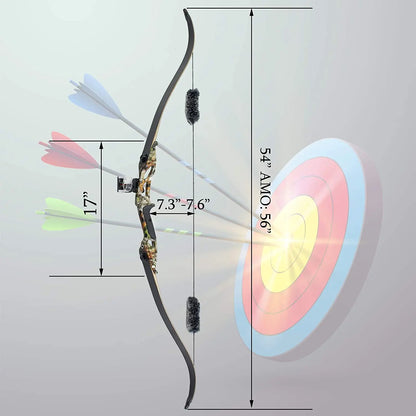 56" Recurve Bow 30 35 40 45 50lb Draw Weight Aluminum Alloy Bow Riser Right Hand