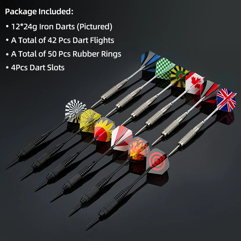 set of 12 24g darts and 42 dart leaves