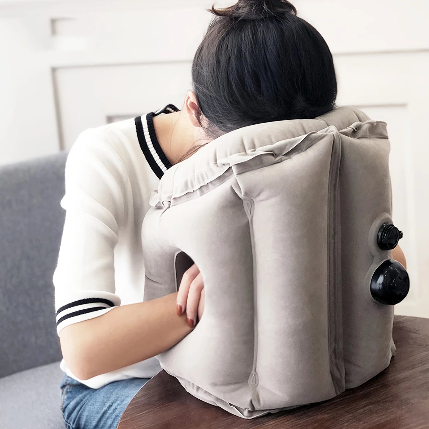 Inflatable travel air pillow