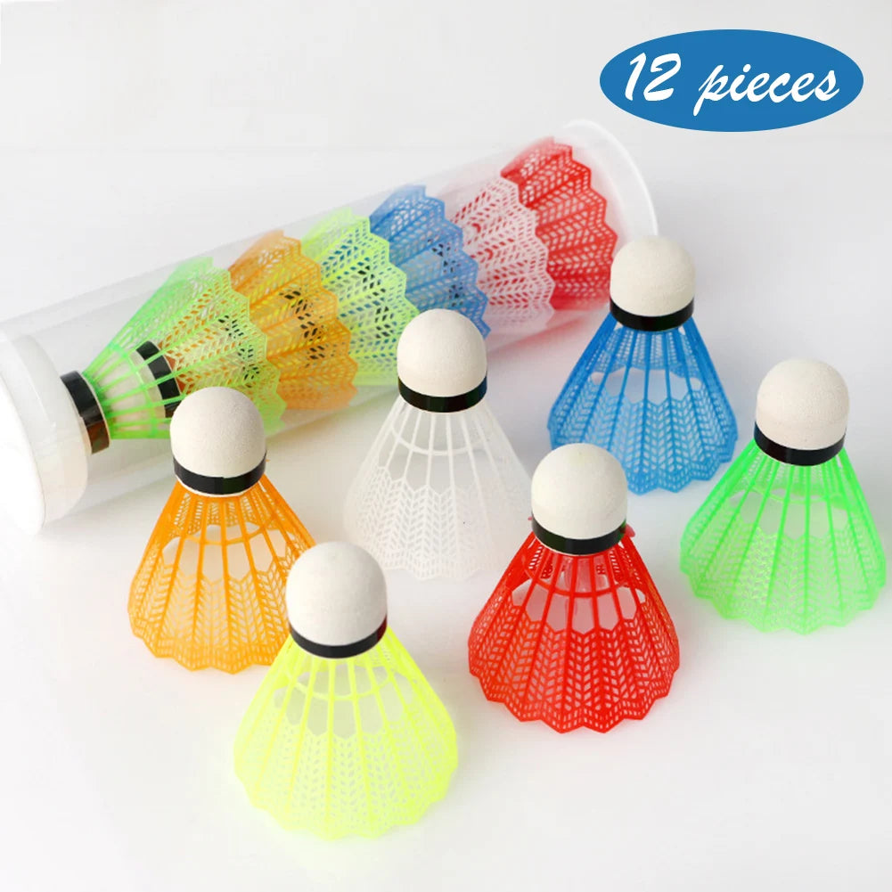 12PCS Plastic Badminton White Shuttlecocks