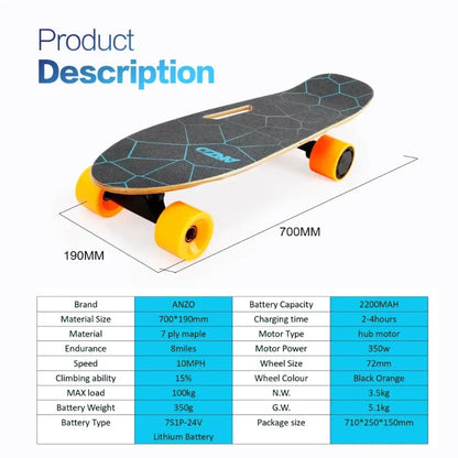 Electric Skateboard with Remote Control