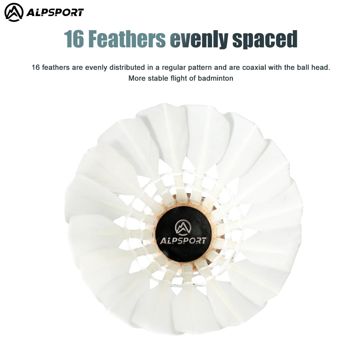 12PCS/1 tube White duck feather Badminton