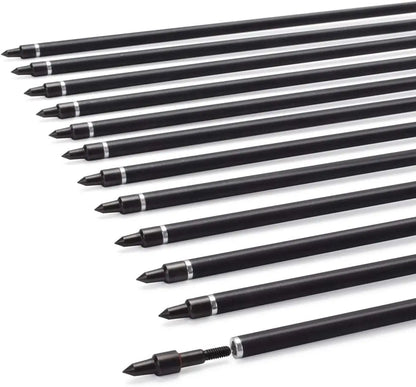 Elong 6/12PCS 26/28/30" Arrows for Compound Bows,Carbon Hunting Arrows for Archery Spine 500 with 100 Grain Screw Tips