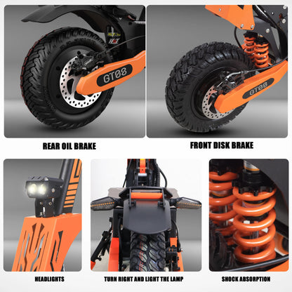 Arwibon 5600W Adult Electric Scooter Dual Motor Top Speed 46MPH,60V27AH, 11-inch Off-Road Tires Sport Folding eScooter with Seat