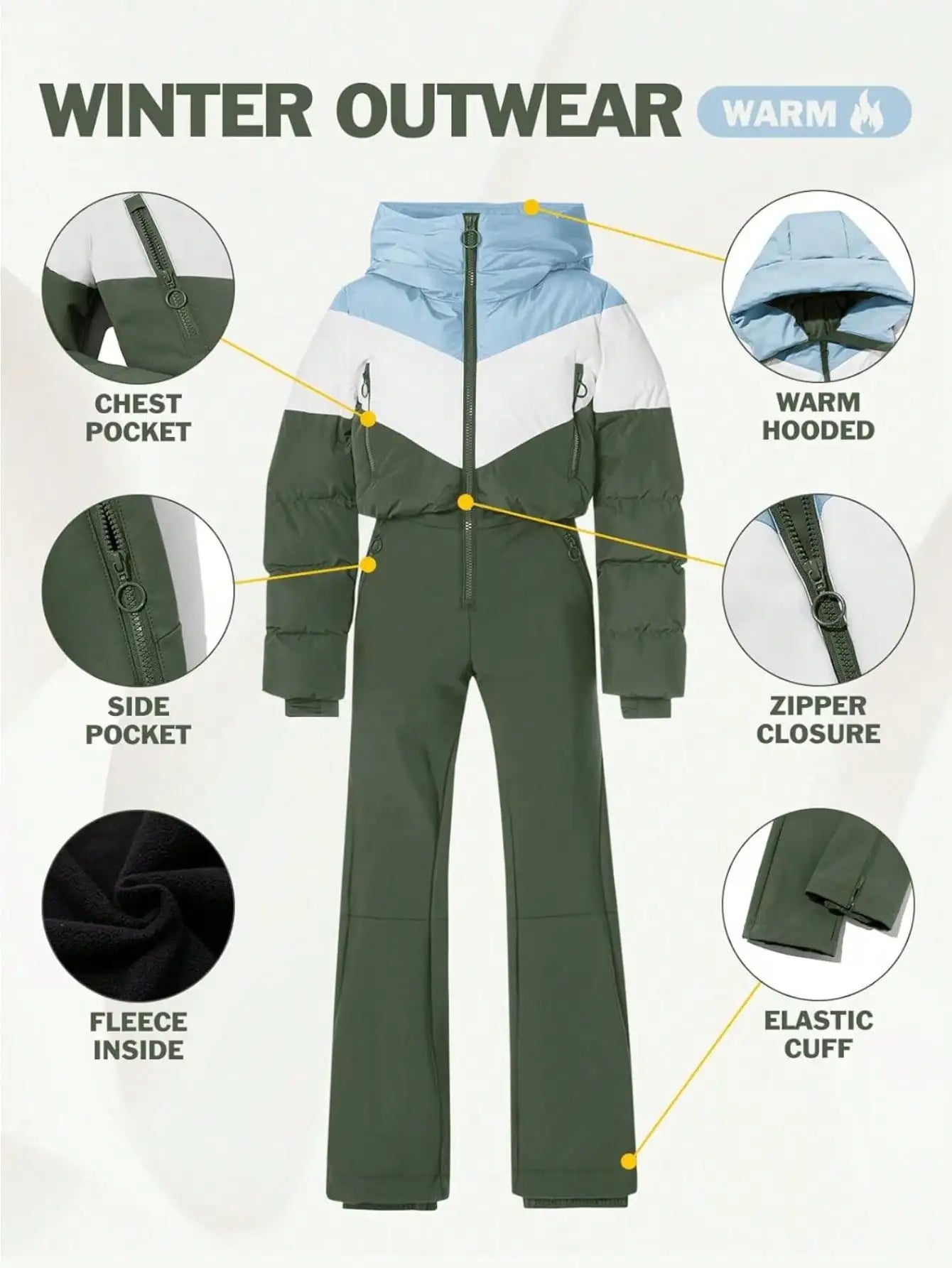 thermal One Piece Snowsuit For Women
