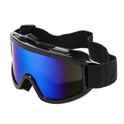 Large frame ski goggles with colored lenses