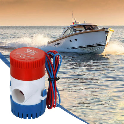 1100GPH Submersible Bilge Pump 12V Submersible Bilge Water Pump Low Noise Marine Electric Bilge Pump for Fishing Boats RV Marine