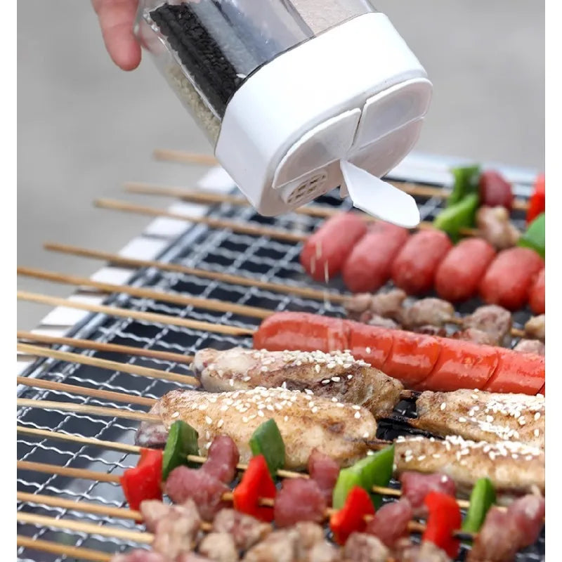 1pc Outdoor Bbq 4-In-1 Transparent Seasoning Box