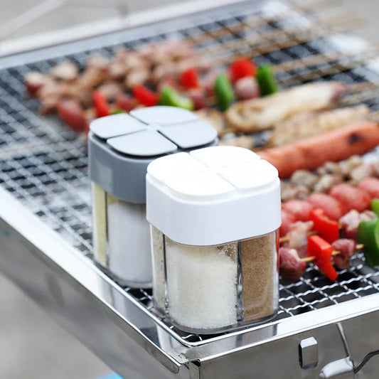 1pc Outdoor Bbq 4-In-1 Transparent Seasoning Box