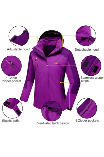 Women's 3-IN-1  Windproof Skiing/ Snowboarding Coat