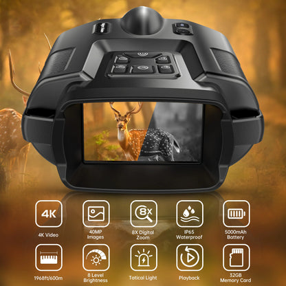 Night Vision Binoculars 4K Infrared 5000mAH Rechargeable