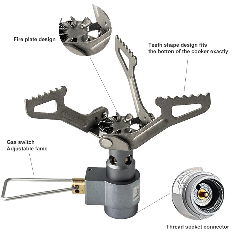 Mini Camping Gas Burner 25g Ultralight Titanium Picnic Hiking Cooking Stove