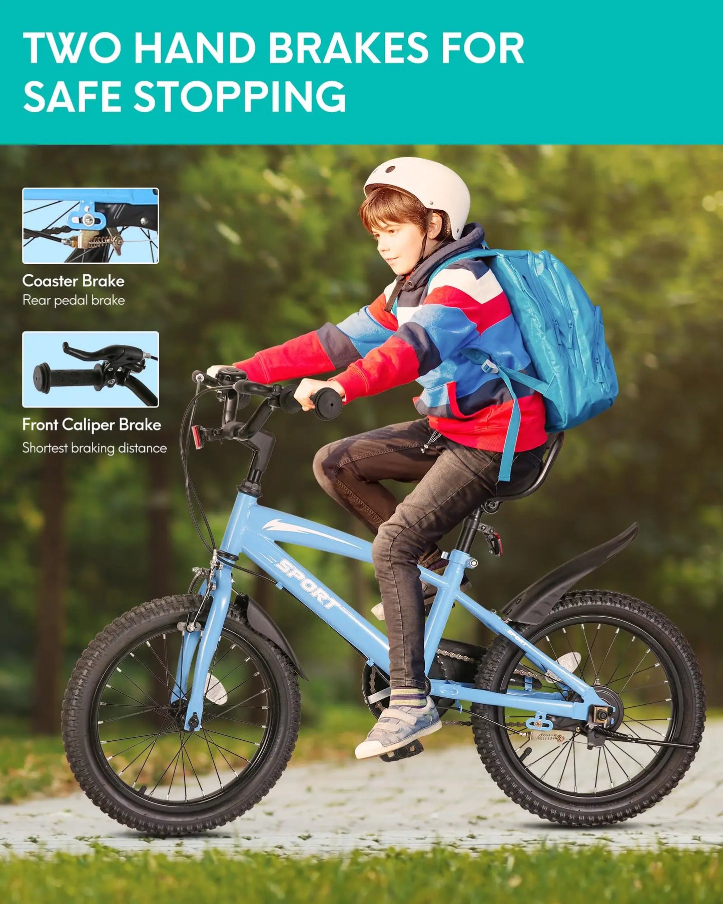 Kids Bike with Training Wheels & Kickstand