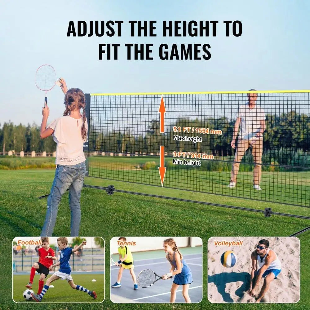 Portable Net Set for Badminton, Volleyball