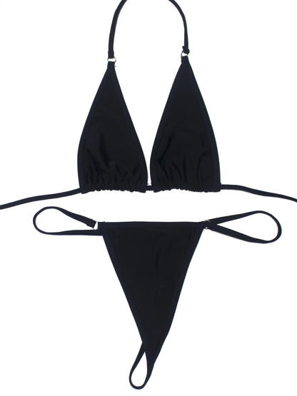 Women's  Backless Triangle Bikini Set 2-Piece