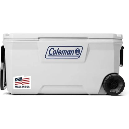 Marine Cooler with Fully Insulated UV Guard Lid Body Keeps Ice for 3+ Days Great for Boating Fishing 52qt/100qt Wheeled/120qt O