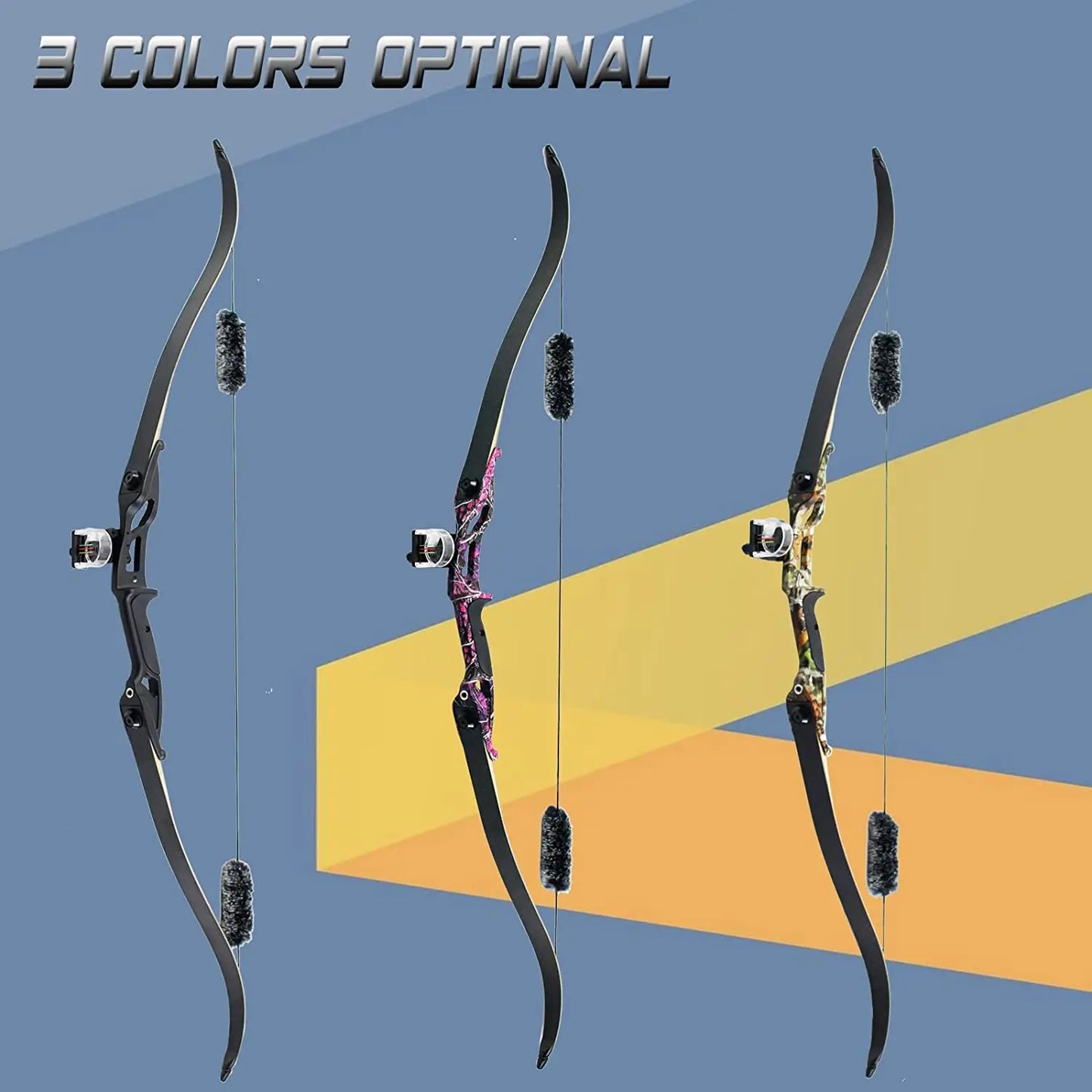 56" Recurve Bow 30 35 40 45 50lb Draw Weight Aluminum Alloy Bow Riser Right Hand