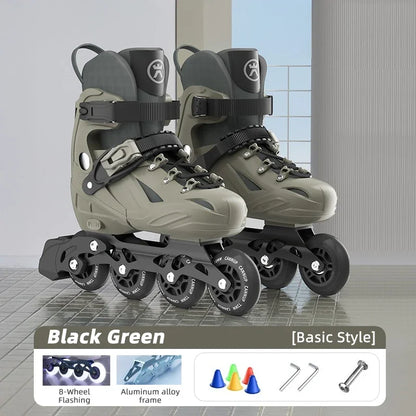 Adjustable Kids Inline Skate Light Up Wheels Beginner Roller Blades for Boy/ Girl