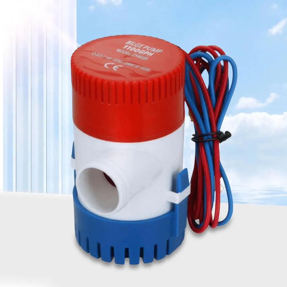 1100GPH Submersible Bilge Pump 12V Submersible Bilge Water Pump Low Noise Marine Electric Bilge Pump for Fishing Boats RV Marine