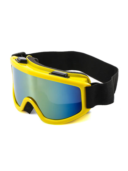 Large frame ski goggles with colored lenses