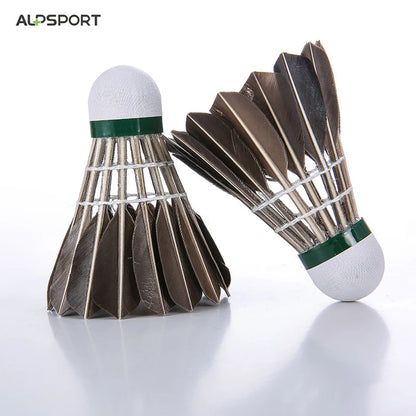 ALP 806 Badminton Shuttlecocks 12Pcs Black Goose Feather Badminton Balls for Training Badminton Sports 77 76 Speed Shuttlecock
