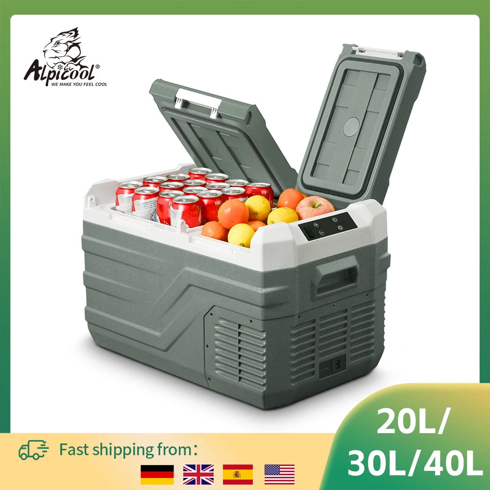 20L 30L 40L Car Refrigerator Mini Fridge Freezer 12V Portable Compressor Cooler 12/24V DC 100-240V AC for Camping