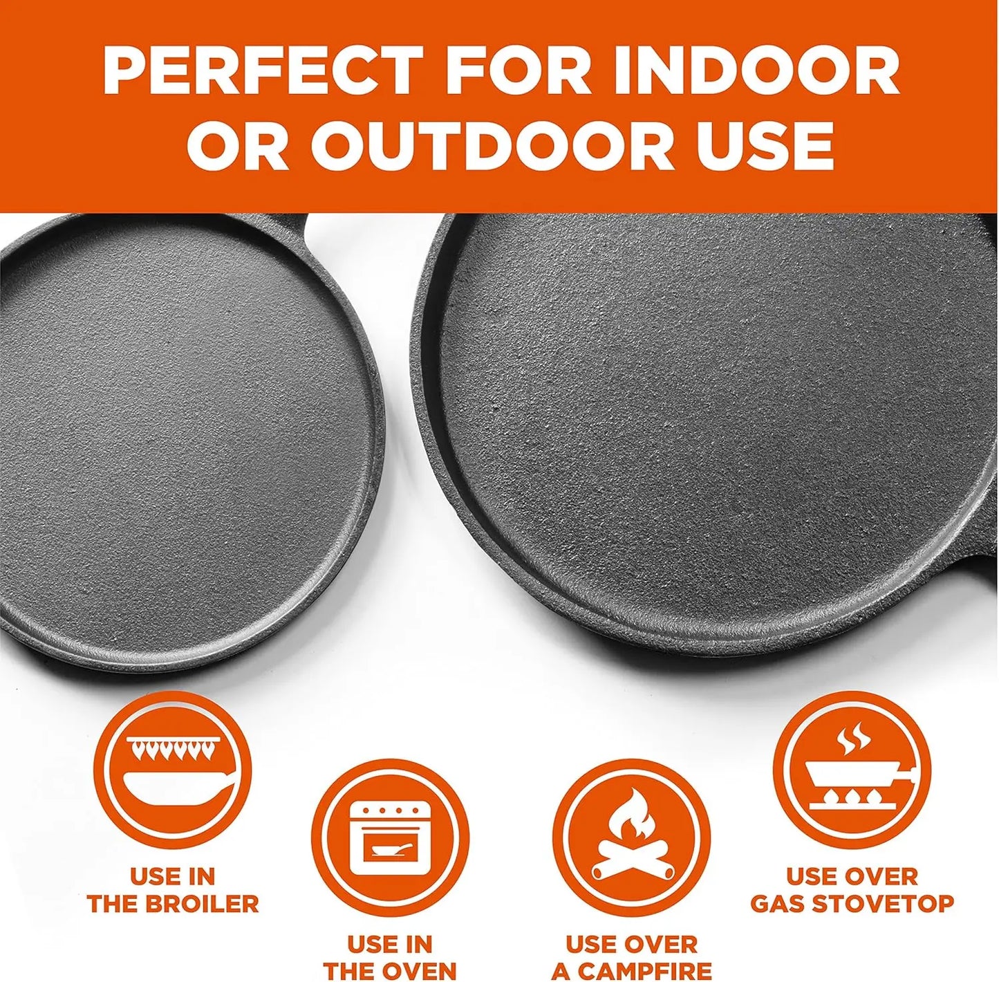 3-Piece Cast Iron Griddle Set
