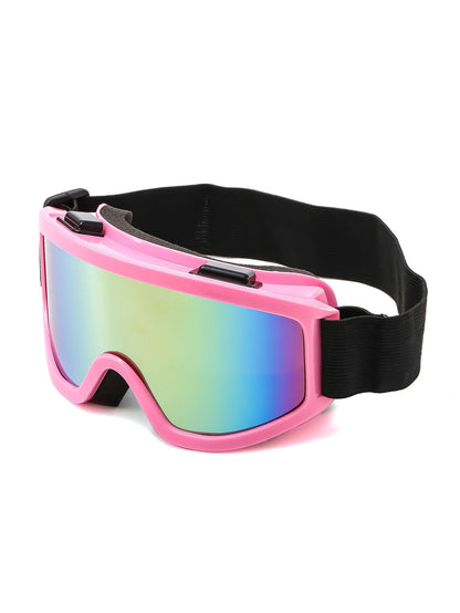 Large frame ski goggles with colored lenses