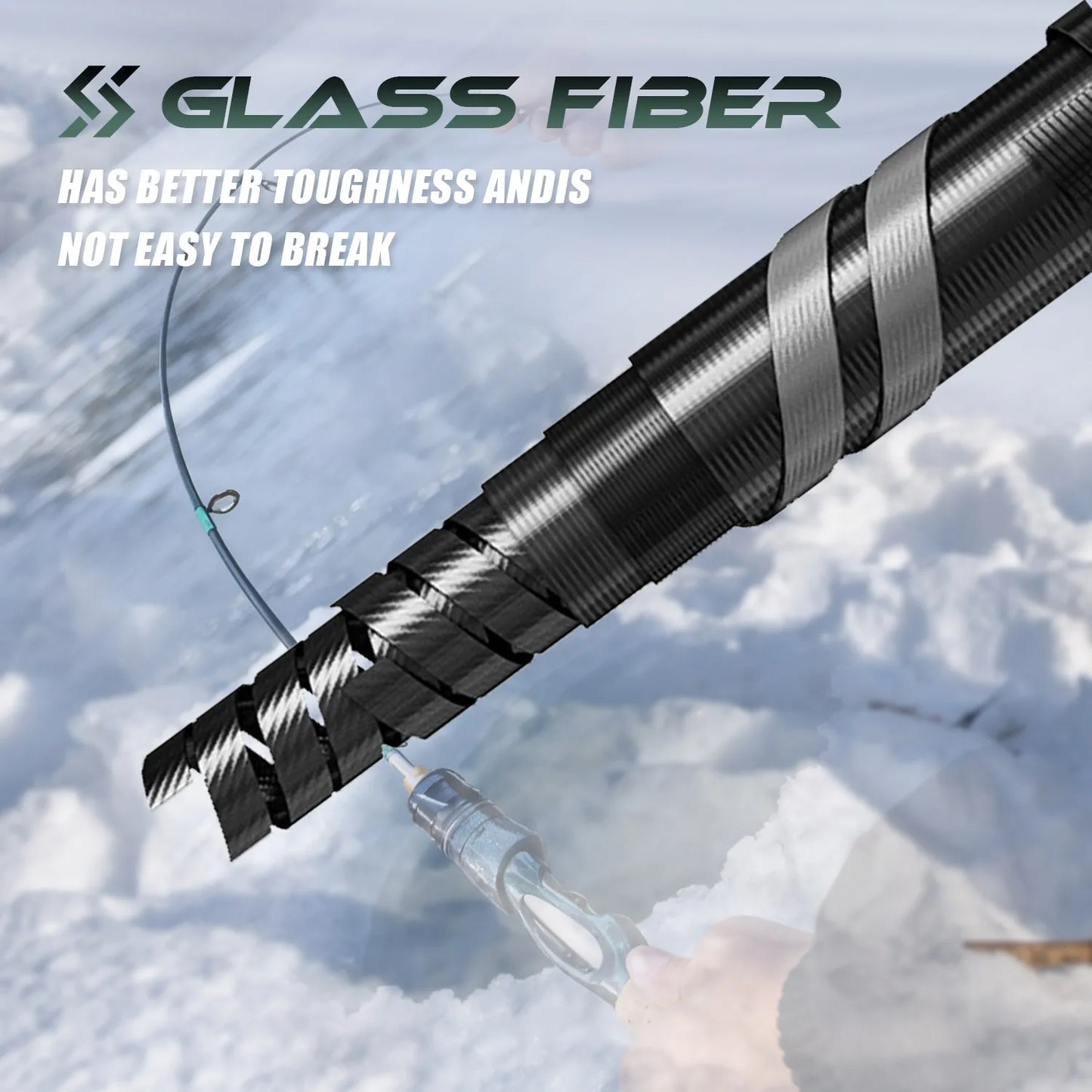 Ice Fishing Rod Reel Combo ,Carbon Fiber ICE Rod and 5.2:1 Speed Gear Ratio Spinning Reel