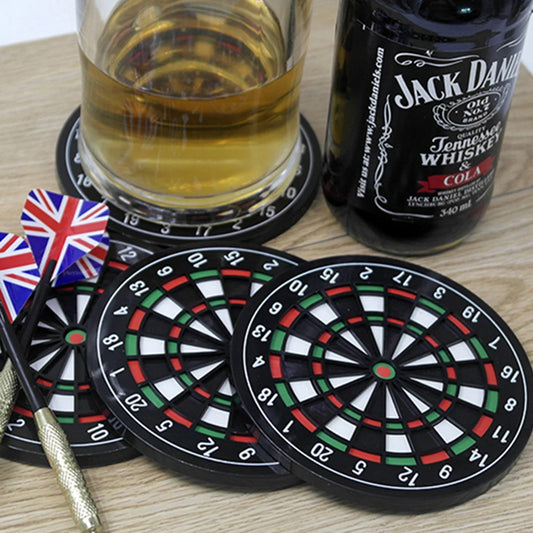 4Pcs Dart Board Shape Drinks Coasters