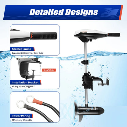 Electric Outboard Trolling Motor 65LBS