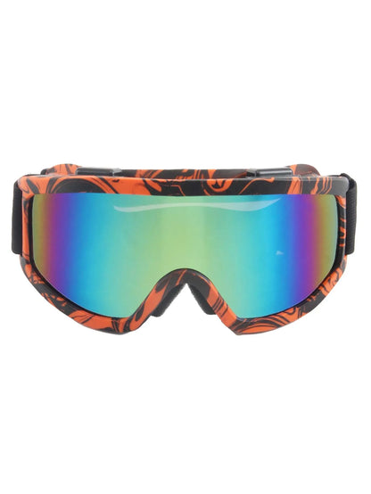 Large frame ski goggles with colored lenses
