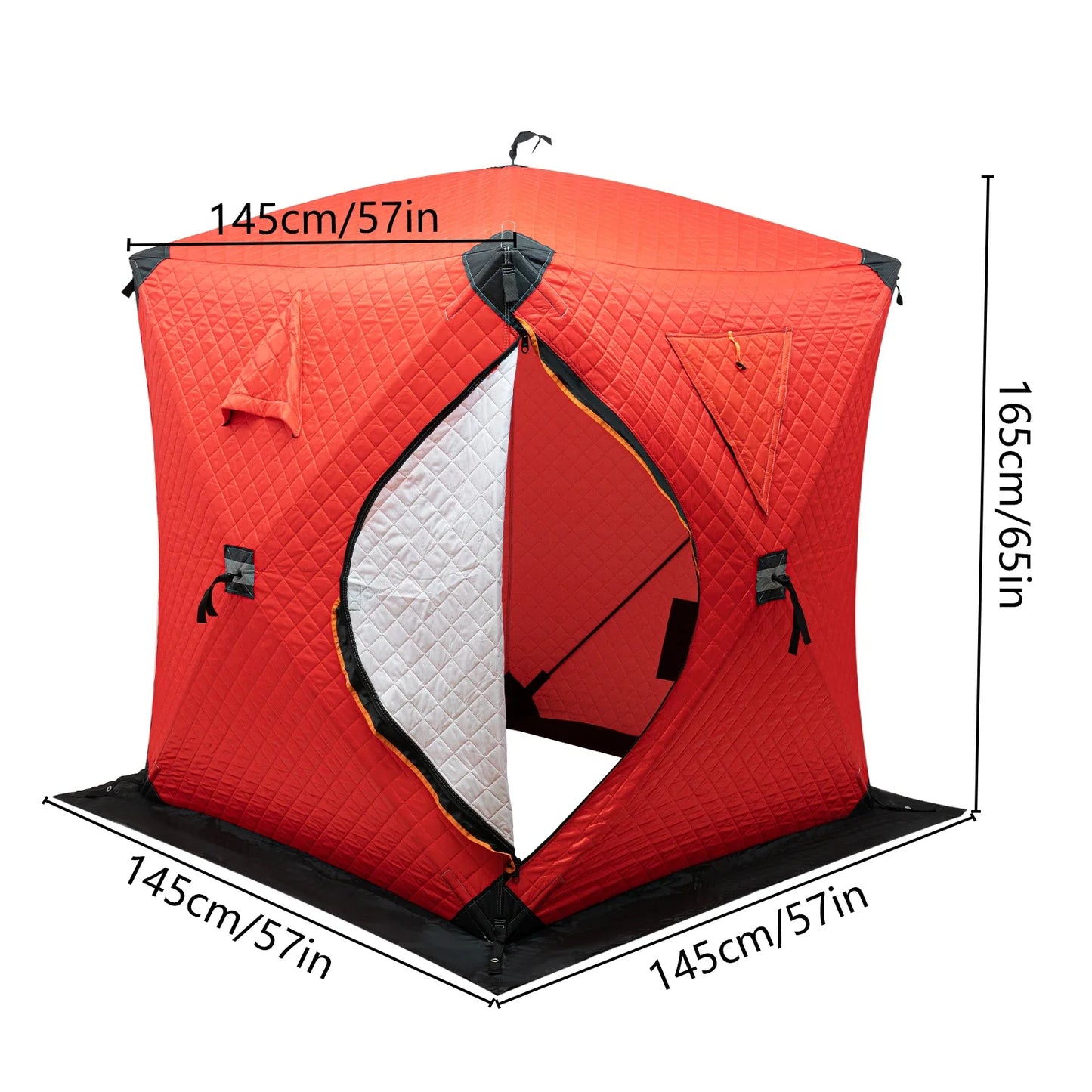 Portable Ice Fishing Tent 210D Oxford Cloth,Fiberglass-Durable,Spacious,Weather-Resistant,Easy To Set Up,Thermal Fishing Shelter