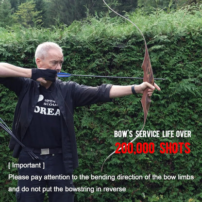 60" Traditional Wooden Hunting Longbow