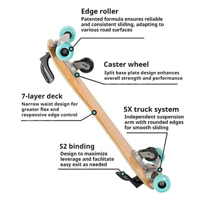 Land snowboarding male and female simulation skiing practice board snowboarding