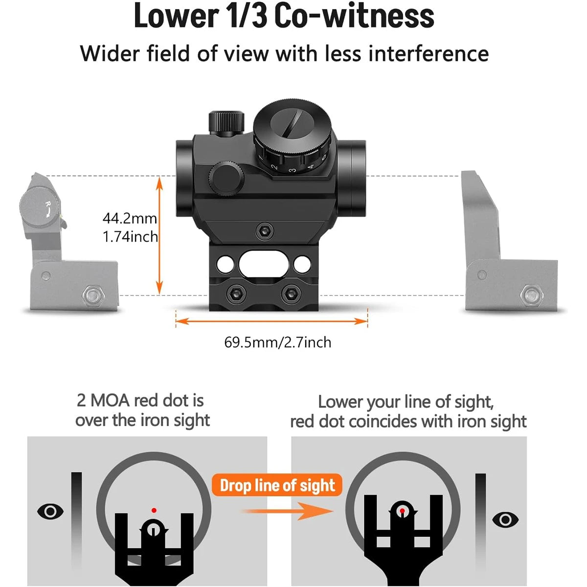 2MOA Red Dot Sight 1x25mm