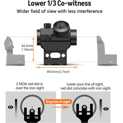 2MOA Red Dot Sight 1x25mm